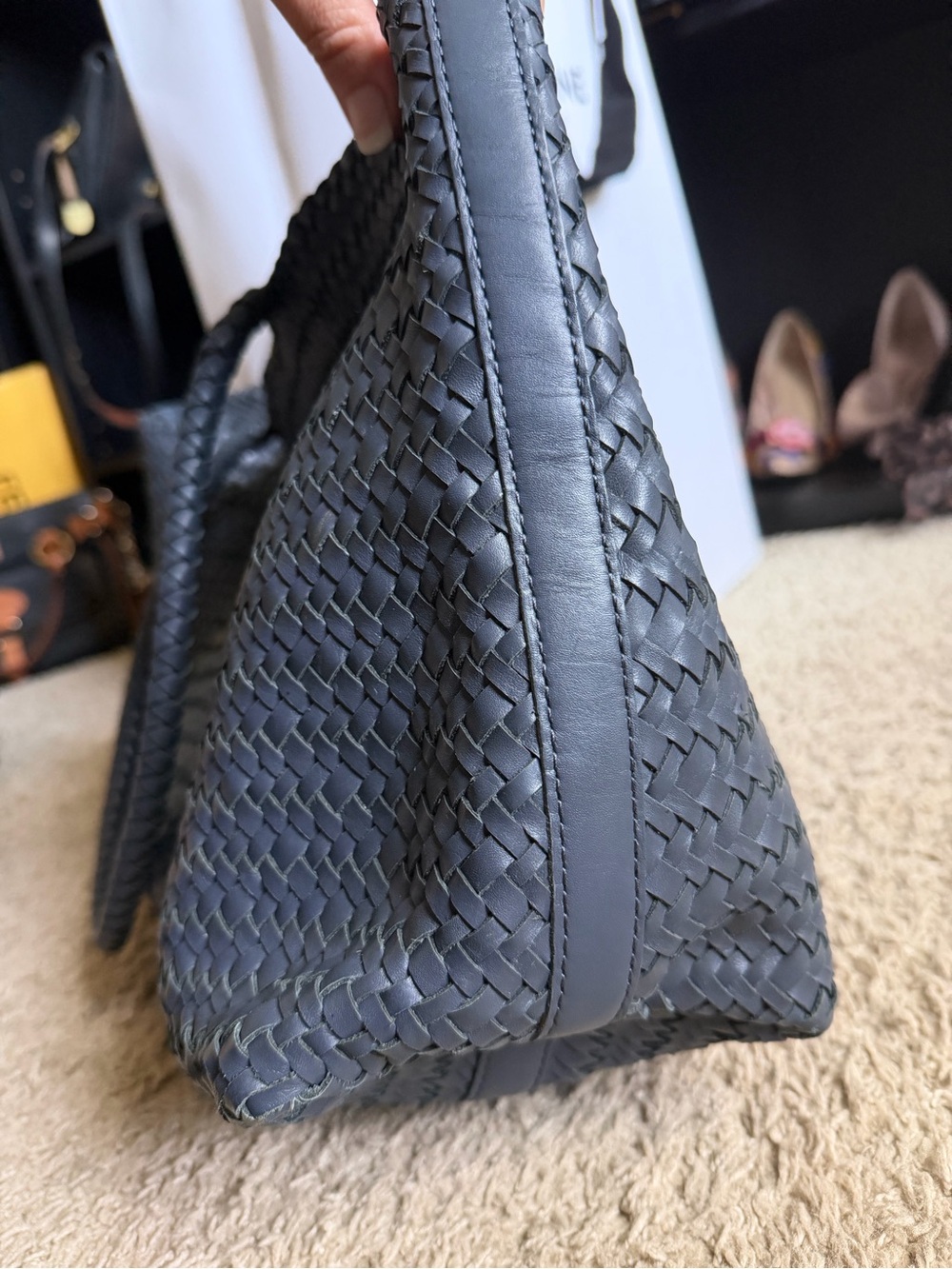 Madewell The Signature Woven Tote Leather Shoulder Handbag - Picture 9 of 15